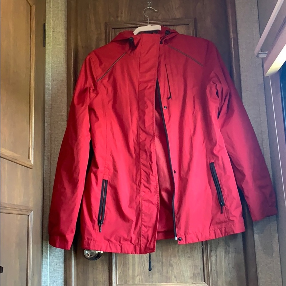 Red Eddie Bauer Rain Coat